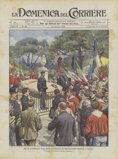 Op De XXe Verjaardag Van De Dood Van Garibaldi, De Nationale Pelgrimstocht Naar Caprera door Achille Beltrame