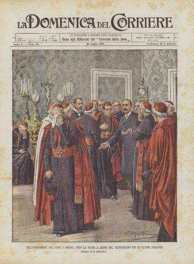 In de wachtkamer van de paus, de Medici, na het bezoek aan Leo XIII, vernietigen zelfs de laatste hoop door Achille Beltrame