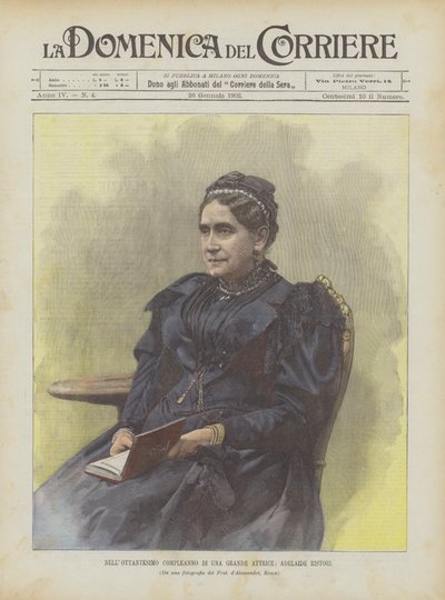 Op de tachtigste verjaardag van een grote actrice, Adelaide Ristori door Achille Beltrame