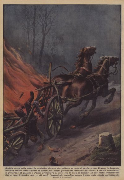 Verschrikkelijke race in de nacht door Achille Beltrame