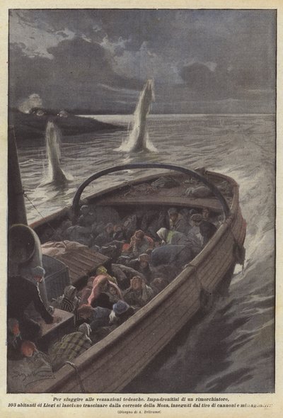 Om aan de Duitse onderdrukking te ontsnappen door Achille Beltrame