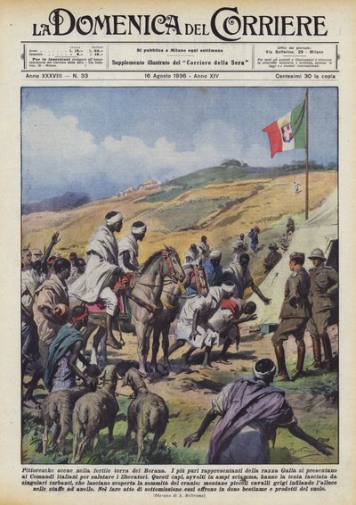Schilderachtige scènes in het vruchtbare land van de Borana door Achille Beltrame