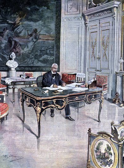 President van de Franse Republiek Félix Faure in 1899 Illustratie door Achille Beltrame door Achille Beltrame