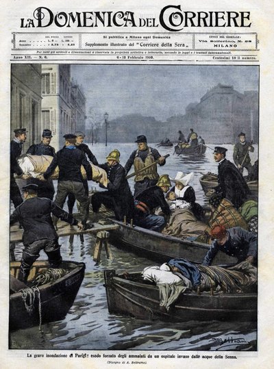 Redding van de zieken in Parijs tijdens de overstromingen van februari 1910. Omslag van de 