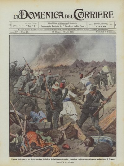 Hervatting van de oorlog voor de definitieve bezetting van het Cyrenaïsche plateau door Achille Beltrame
