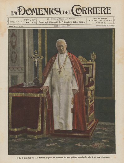 Zijne Heiligheid paus Pius X, portret gemaakt ter gelegenheid van zijn priesterjubileum, dat nu wordt gevierd door Achille Beltrame