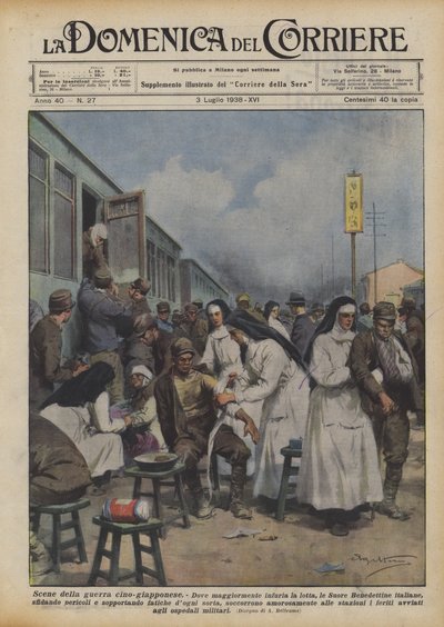 Scènes van de Chinees-Japanse oorlog door Achille Beltrame