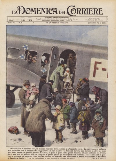 ? Men begint te denken dat geen enkel kind meer in Finland moet blijven omdat de oorlog niet ? door Achille Beltrame