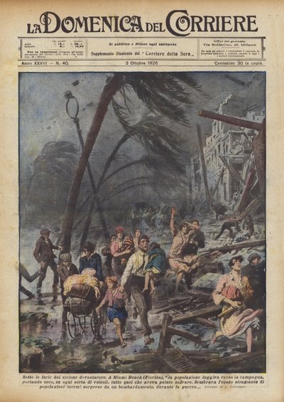 Onder de woede van de verwoestende cycloon door Achille Beltrame