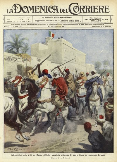 Onderwerping van de stam van Mansur aan Italië door Achille Beltrame