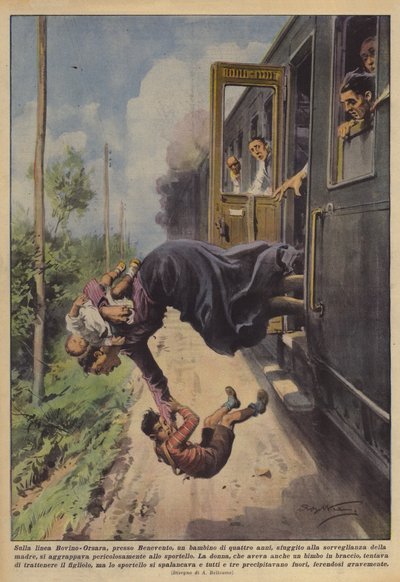 Op de lijn Bovino-Orsara, bij Benevento, ontsnapte een vierjarig kind door Achille Beltrame