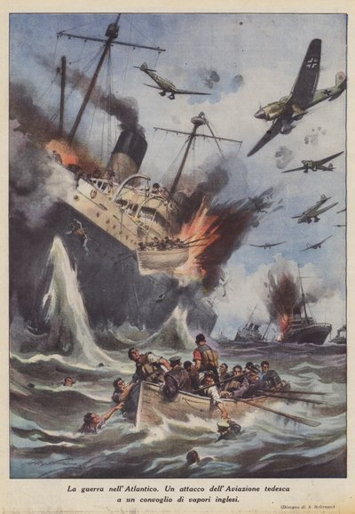 De oorlog in de Atlantische Oceaan door Achille Beltrame
