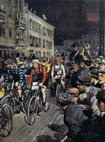 Rondreis door Italië vanuit Milaan, uit La Domenica del Corriere, Italië door Achille Beltrame