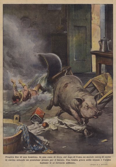 Tragisch einde van een meisje door Achille Beltrame