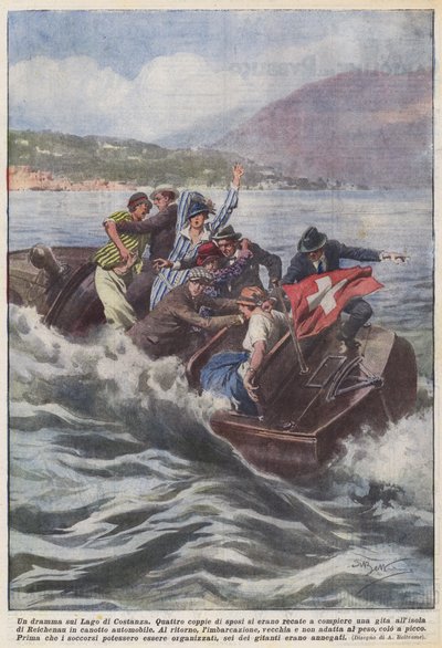 Een drama op het Bodenmeer door Achille Beltrame