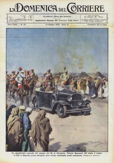 Een betekenisvolle episode van de reis van de koning in Cyrenaica door Achille Beltrame