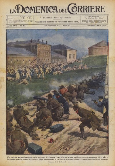Een tragische muiterij in de gevangenissen van Folsom, Californië door Achille Beltrame
