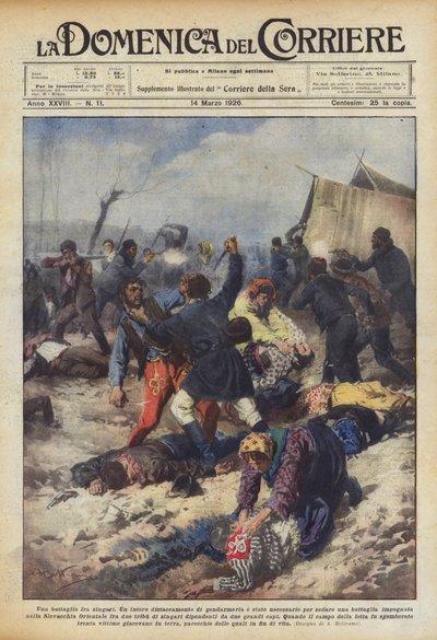 Een gevecht tussen zigeuners door Achille Beltrame