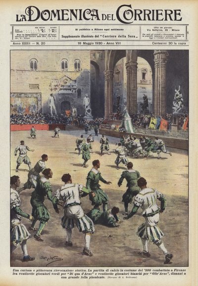 Een curieuze en pittoreske historische herdenking door Achille Beltrame