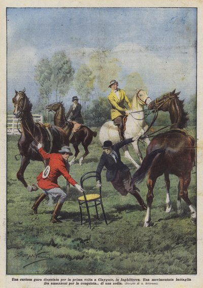 Een curieuze wedstrijd voor het eerst gehouden in Claygate, Engeland door Achille Beltrame