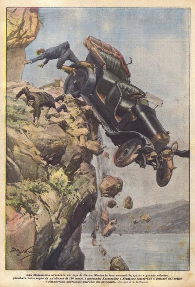 Een dramatisch avontuur op het Gardameer door Achille Beltrame