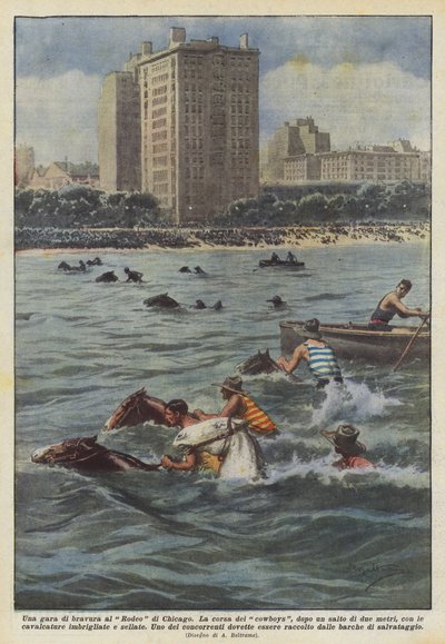 Een vaardigheidswedstrijd op de Rodeo van Chicago door Achille Beltrame