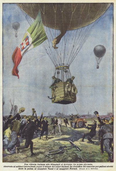 Een Italiaanse overwinning op de Olympische Spelen van Antwerpen door Achille Beltrame