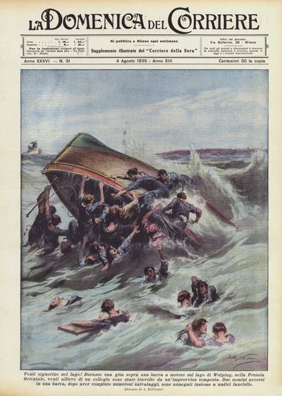 Twintig dames in het meer! door Achille Beltrame