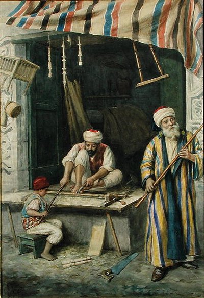 Arabische timmerlieden, c.1875 door Achille Buzzi