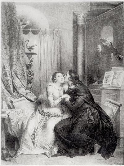Heloise en Abelard door Achille Devéria