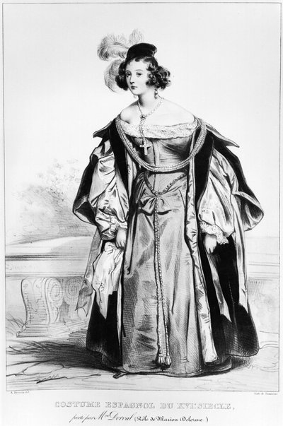 Marie Dorval in de rol van Marion Delorme door Victor Hugo door Achille Devéria