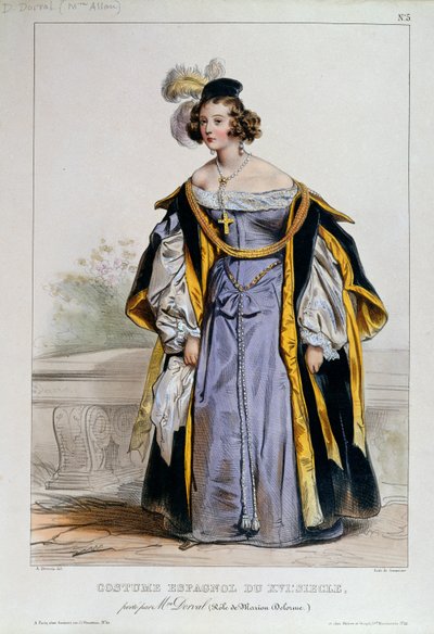 Marie Dorval in de rol van Marion Delorme door Victor Hugo door Achille Devéria