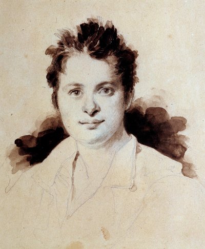 Portret van de Franse schrijver Honoré de Balzac jong door Achille Devéria