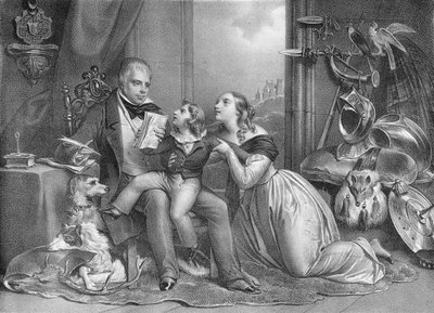 Sir Walter Scott (1771-1832) en zijn kleinzoon, John Hugh Lockhart (overl. 1831) door Achille Devéria