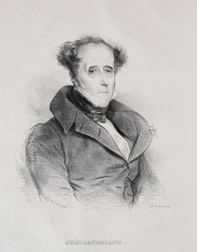 François René Auguste Victome de Chateaubriand door Achille Devéria