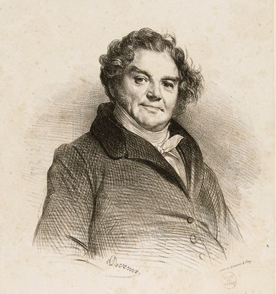 Portret van Eugène Vidocq (1775-1857), avonturier en hoofd van de veiligheidspolitie. door Achille Devéria