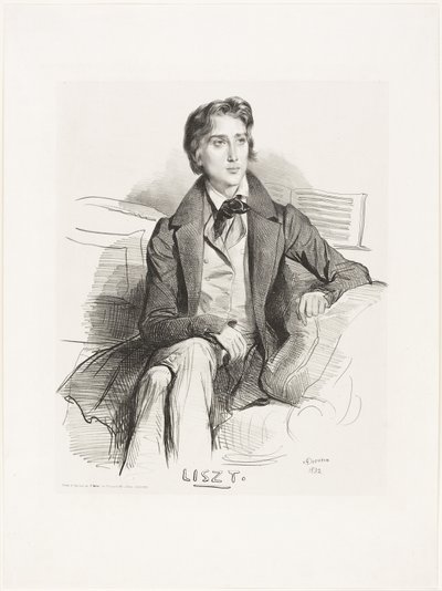 Portret van Franz Liszt door Achille Devéria