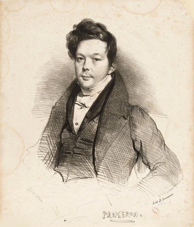 Portret van de componist Auguste-Mathieu Panseron 1796-1859 door Achille Devéria
