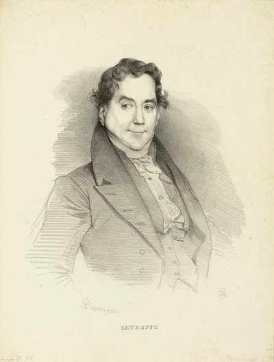 Portret van de zanger en componist Gioseffo Catrufo 1771-1851 door Achille Devéria