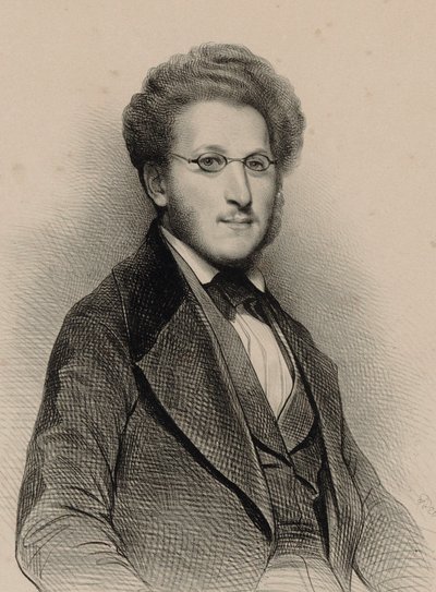 Portret van de violist en componist Heinrich Panofka 1807-1887, 1840 door Achille Devéria