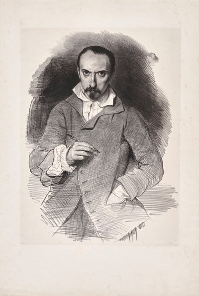 Zelfportret, tweede kwart van de 19e eeuw door Achille Devéria