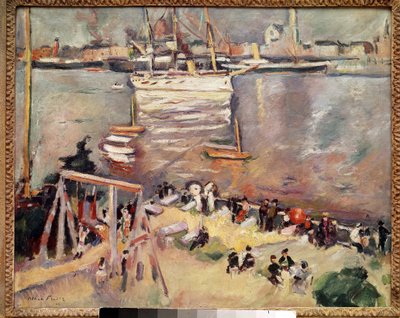 Een korvet binnenvaren in de haven van Antwerpen. Schilderij door Othon Friesz (1879-1949) 1906. Privécollectie door Achille Emile Othon Friesz