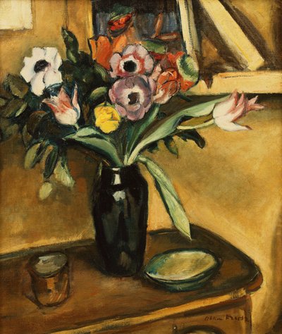 Bloemenvaas - anemonen en tulpen door Achille Emile Othon Friesz