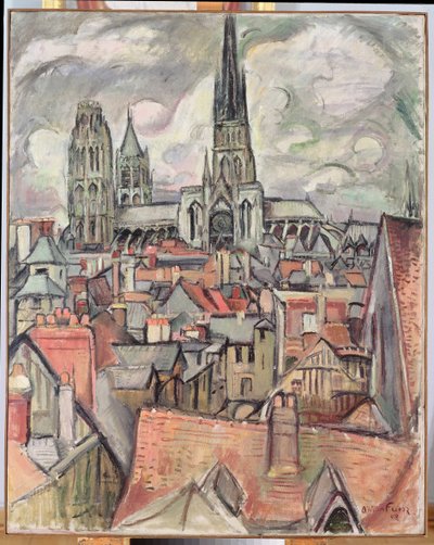 Daken en de Kathedraal in Rouen door Achille Emile Othon Friesz