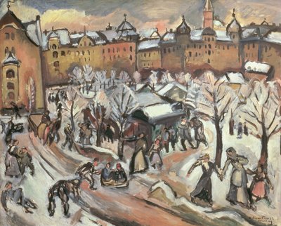Sneeuw in München door Achille Emile Othon Friesz