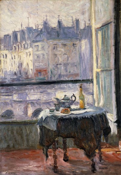 Stilleven bij een open raam door Achille Emile Othon Friesz