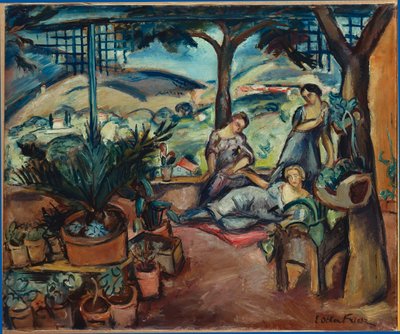 Vrouwen op het terras door Achille Emile Othon Friesz