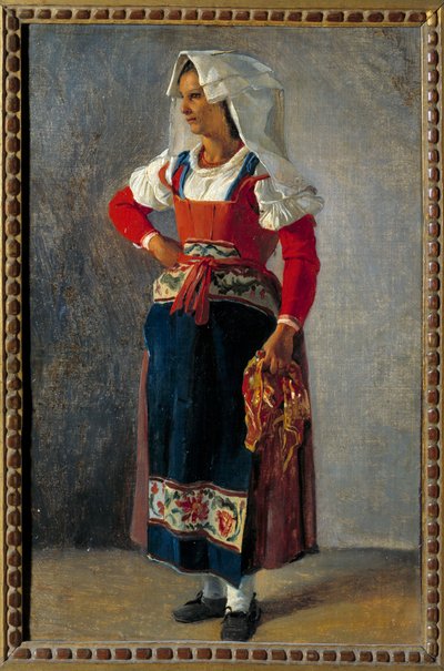 Portret van een boer nabij Rome door Achille Etna Michallon
