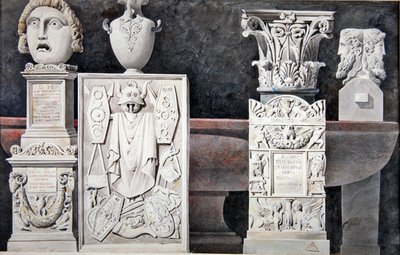Fragmenten van oude sculpturen door Achille Francois Leclere