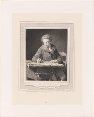 Portret van Carle Vernet door Achille Jacquet